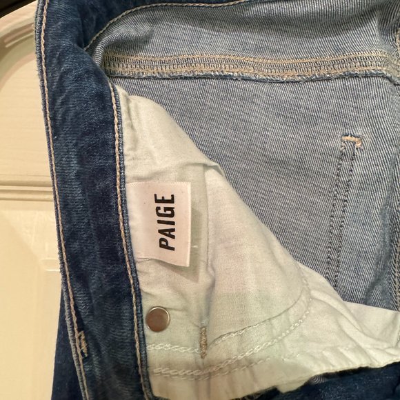 PAIGE - Hoxton High Waist Distressed Hem Ankle Skinny Jeans - Picture 14 of 15